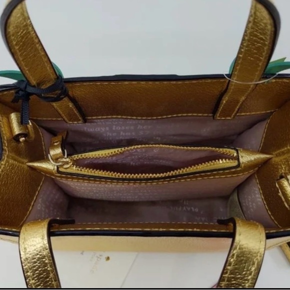 Kate Spade Gold Mini Bag with Flamingo Design - Picture 7 of 8